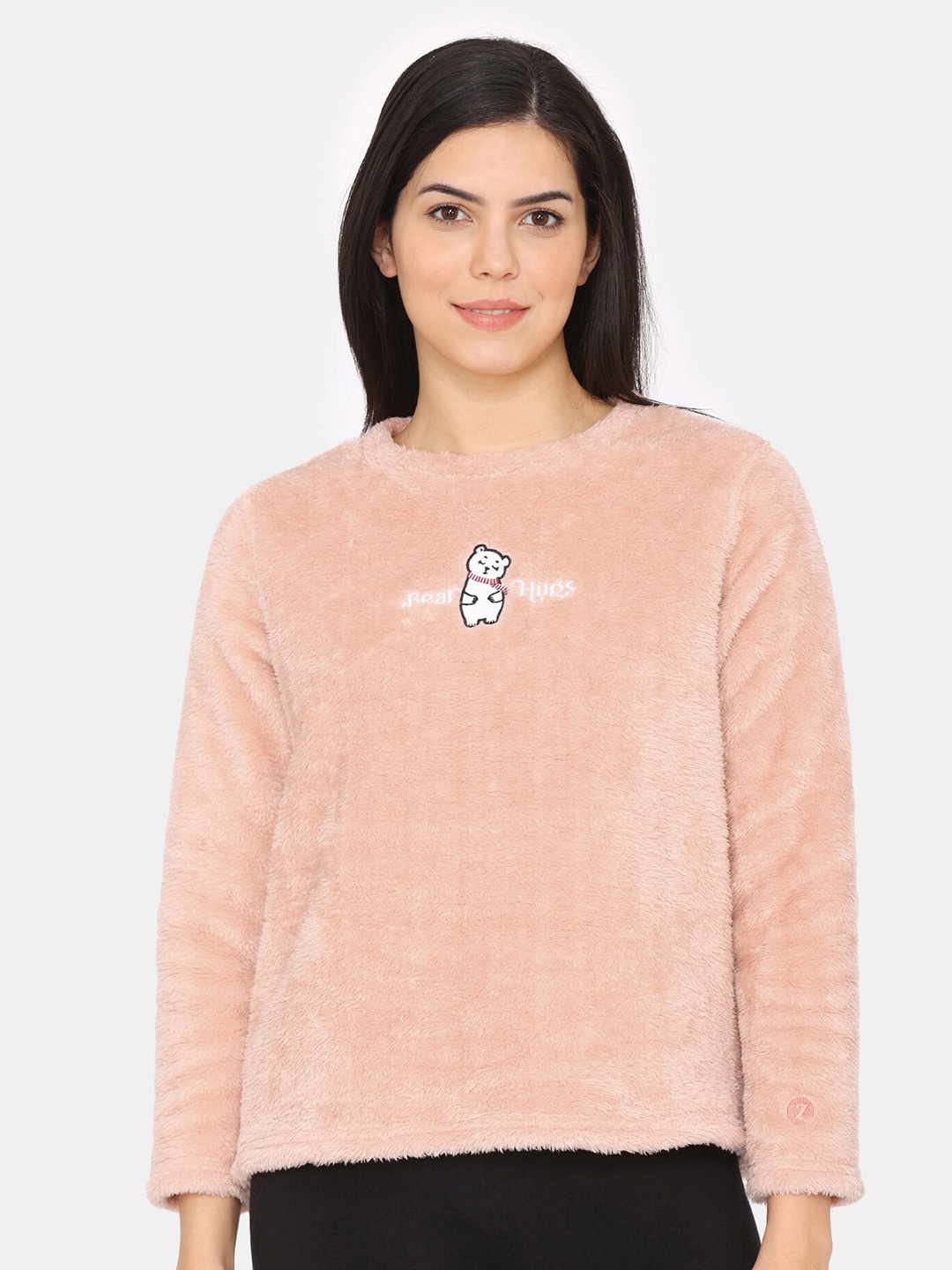 

Zivame Round Neck Pullover Sweatshirt, Pink