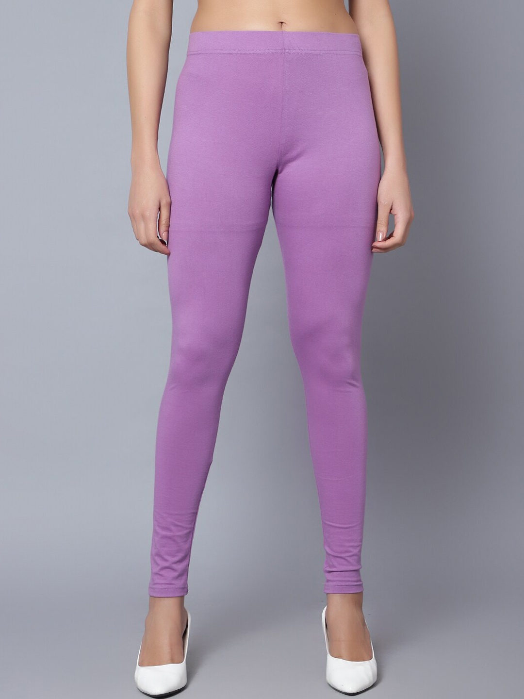 

DIAZ Skinny fit Cotton Ankle Length Leggings, Lavender