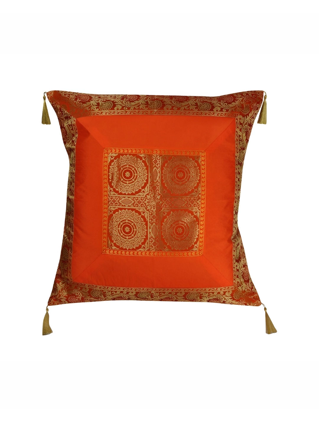 

Lal Haveli Orange Ethnic Motifs Square Cushion Covers