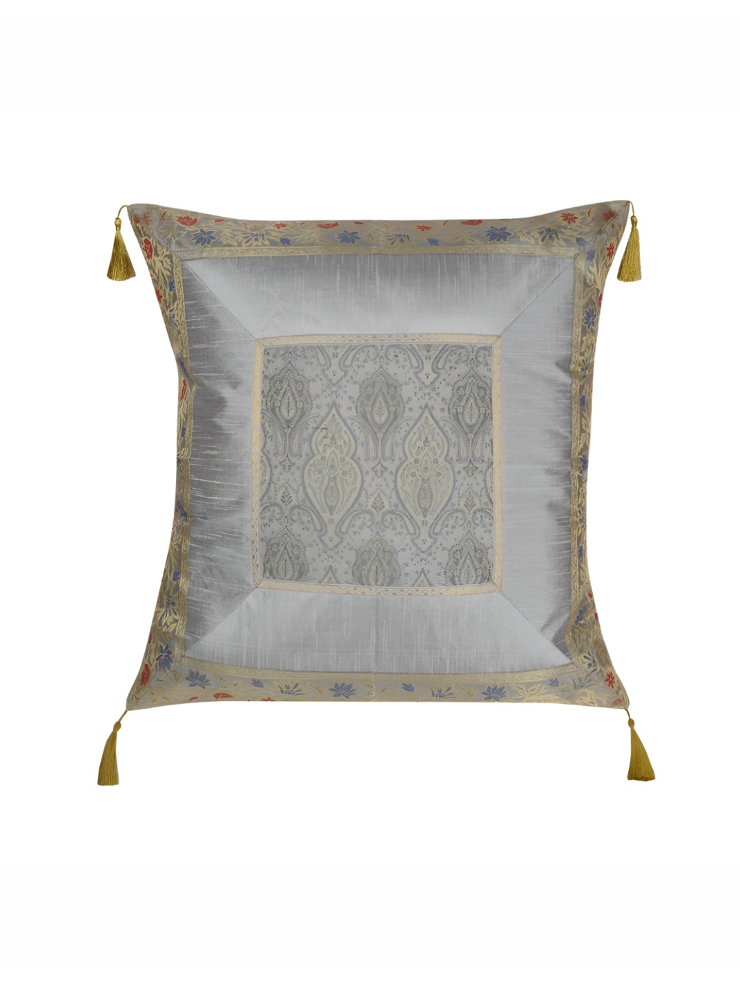 

Lal Haveli Grey Ethnic Motifs Square Cushion Covers