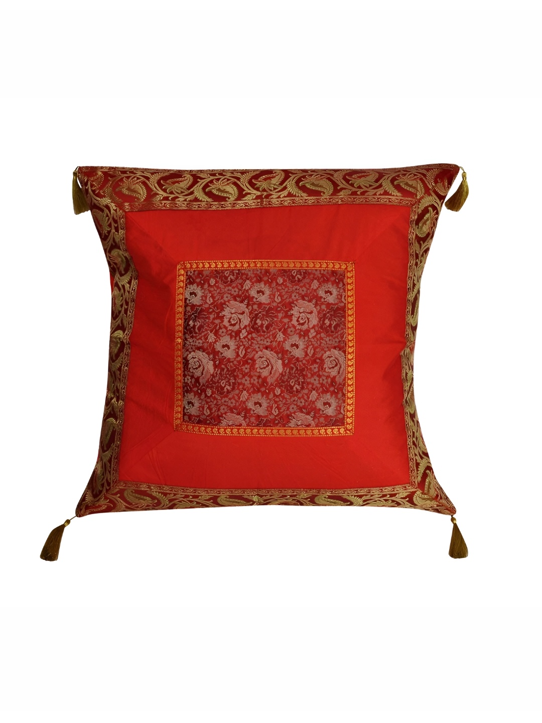 

Lal Haveli Red Ethnic Motifs Square Cushion Covers