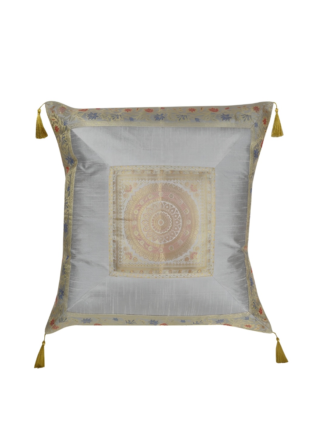 

Lal Haveli Grey Ethnic Motifs Square Cushion Covers