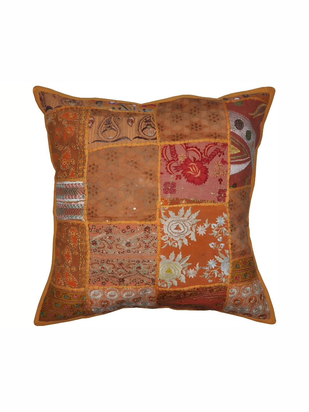 

Lal Haveli Orange Ethnic Motifs Square Cushion Covers