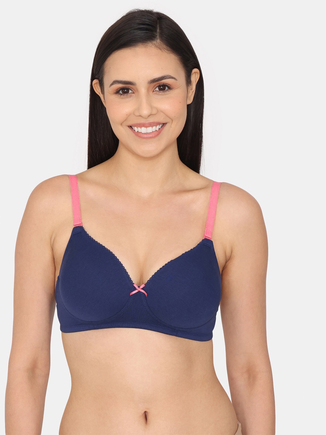 

Zivame Medium Coverage Lightly Padded T-shirt Bra With All Day Comfort, Blue