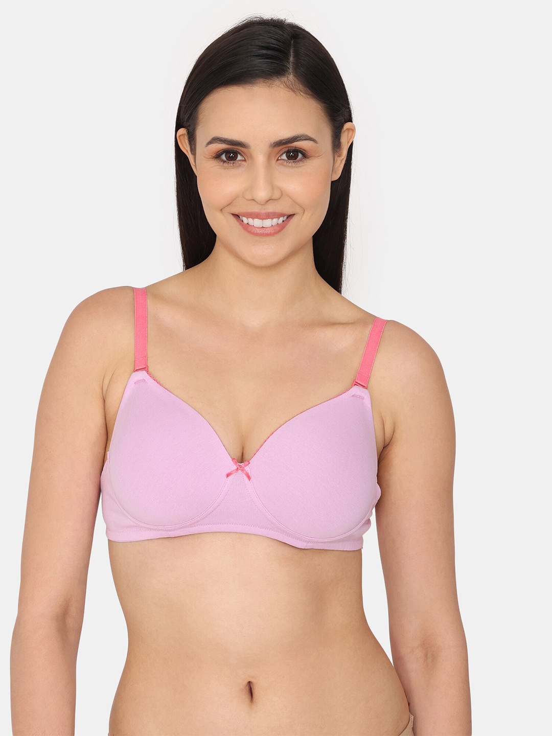 

Zivame Medium Coverage Lightly Padded T-Shirt Bra All Day Comfort, Purple