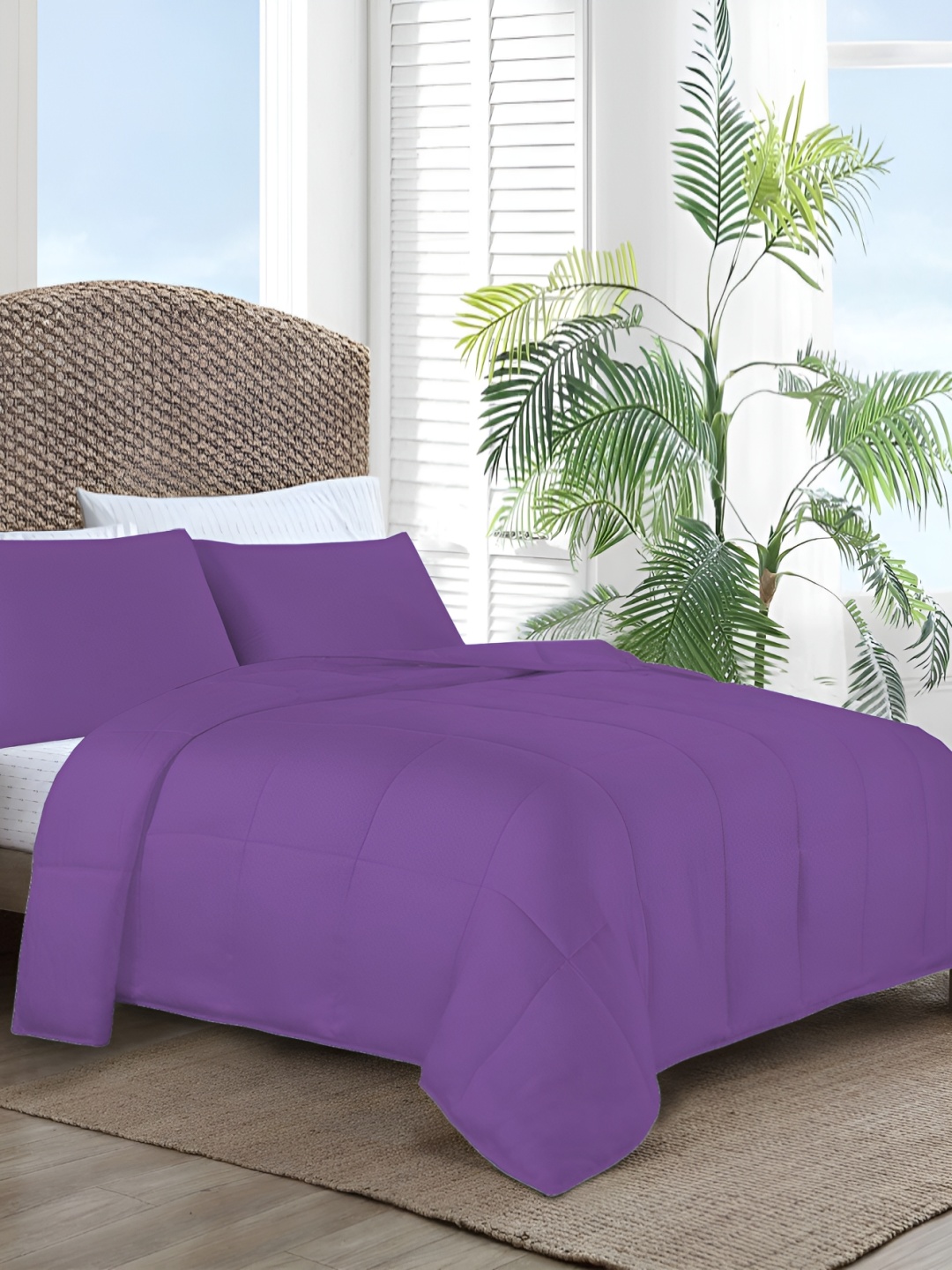 

LINENOVATION Purple Mild Winter 150 GSM Single Bed Comforter