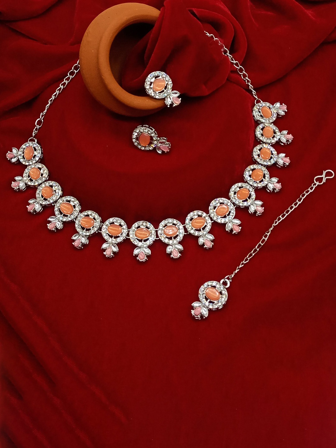 

AASHISH IMITATION Rhodium-Plated Jewellery Set, Silver
