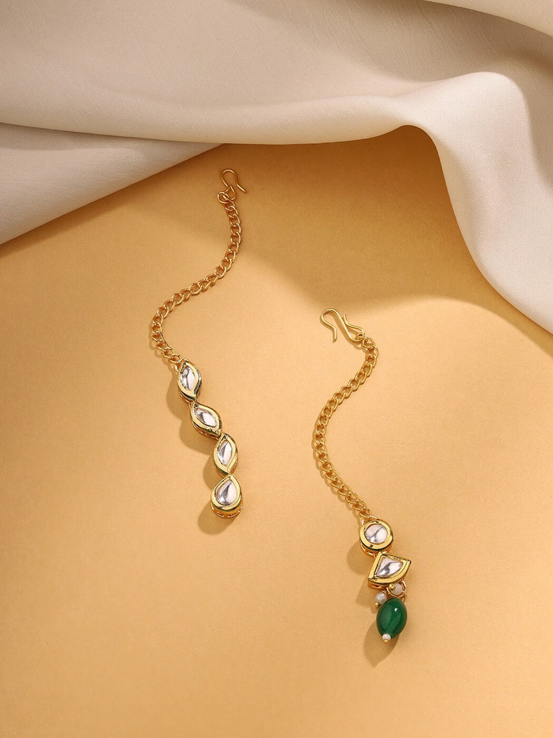 

Priyaasi Set of 2 Kundan Studded Maang Tikas, Gold