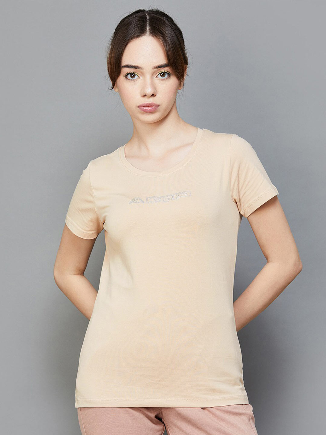 

Kappa Round Neck Cotton T-shirt, Beige