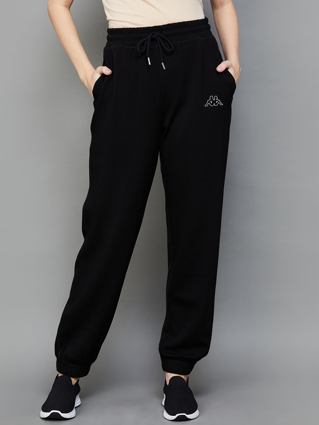 

Kappa Women Printed Mid-Rise Joggers, Black