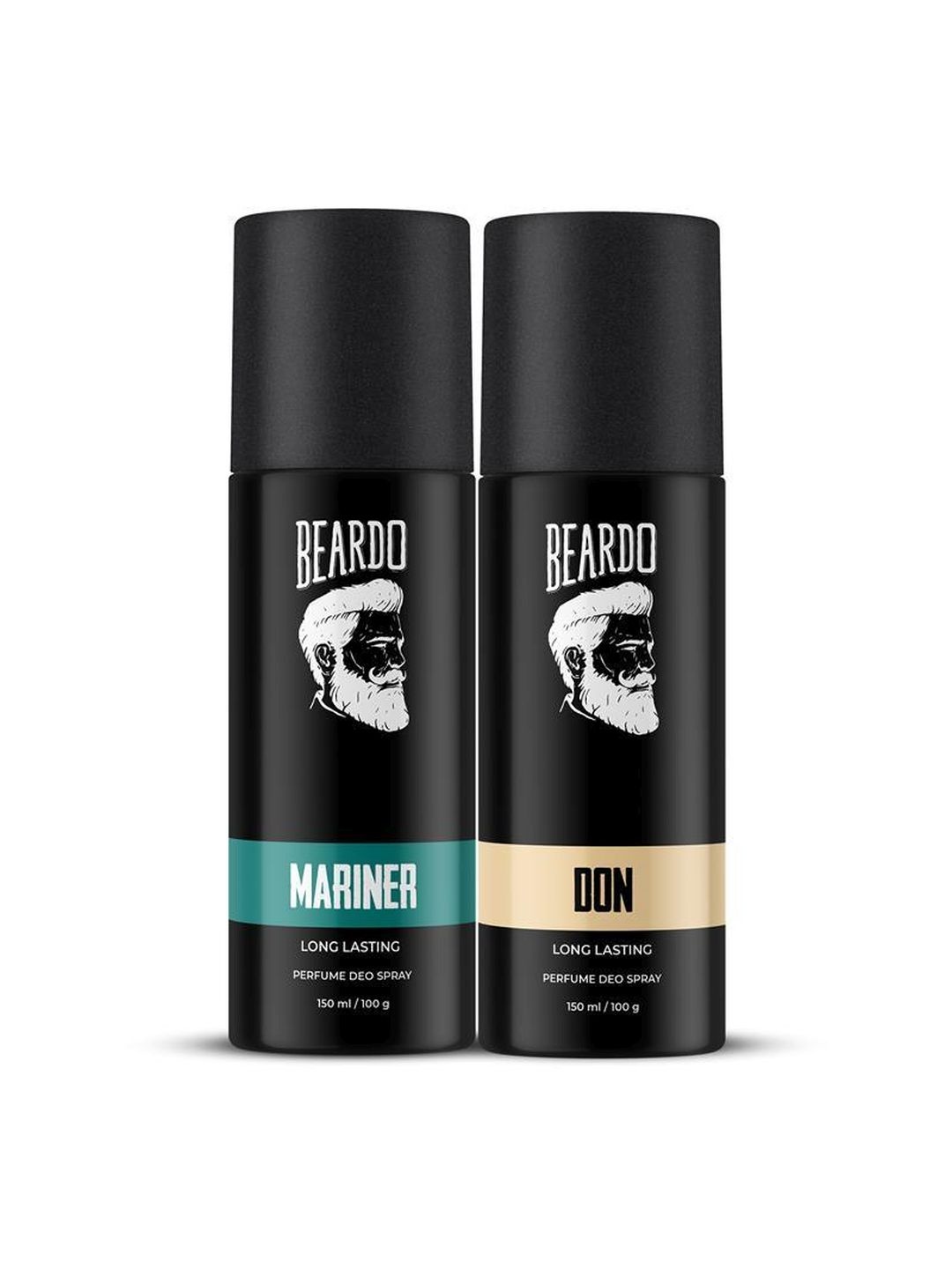 

BEARDO Set of 2 Long Lasting Deodorants - Mariner & Don - 100 g Each, Black