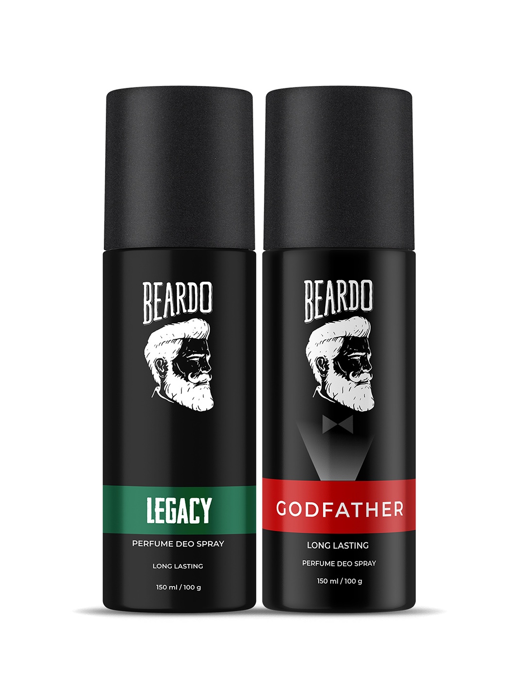 

BEARDO Set of 2 Long Lasting Deodorants - Legacy & Godfather - 100 g Each, Black