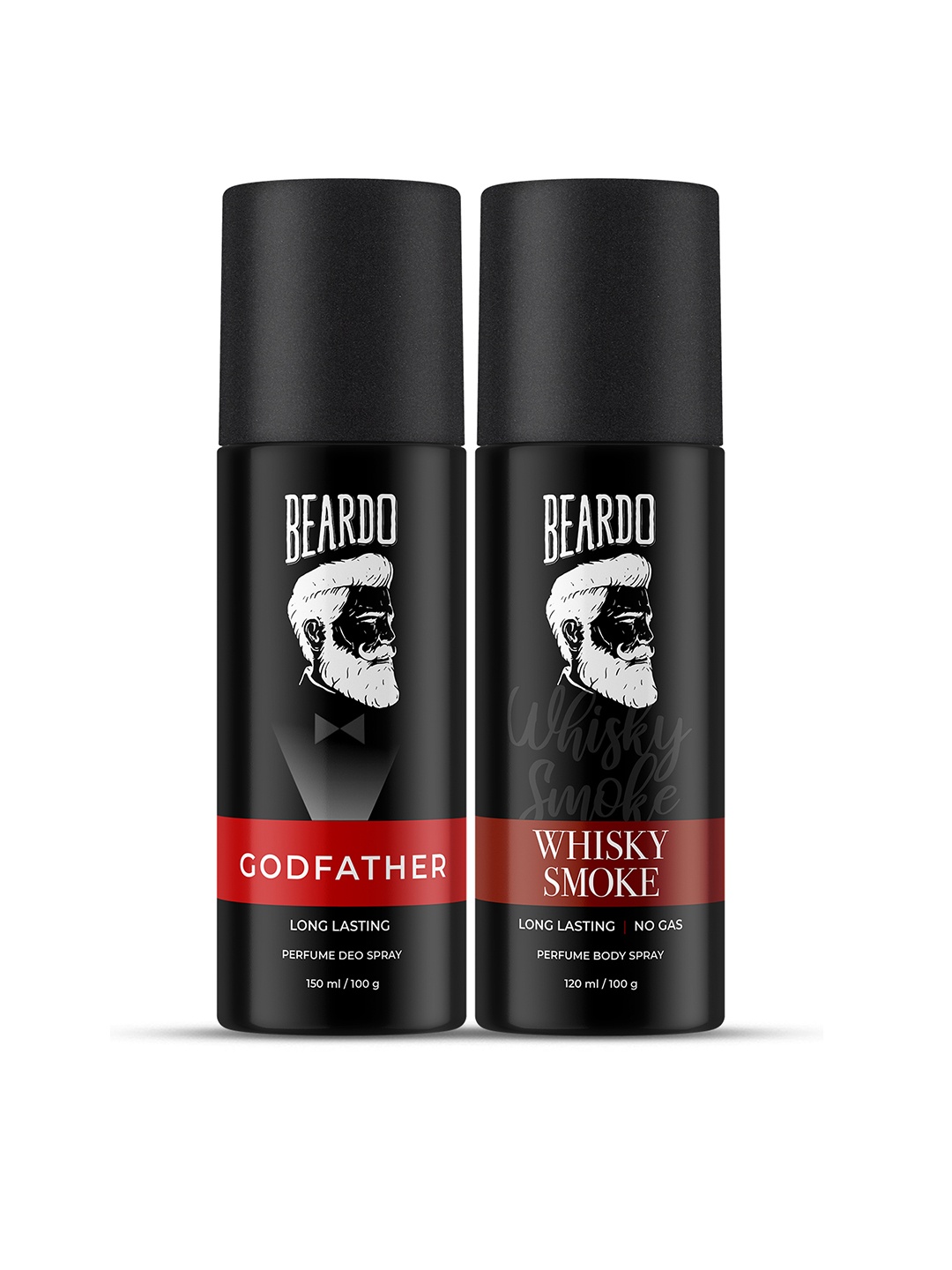 

BEARDO Set of 2 Long Lasting Deodorants - Godfather & Whisky Smoke - 100 g Each, Black