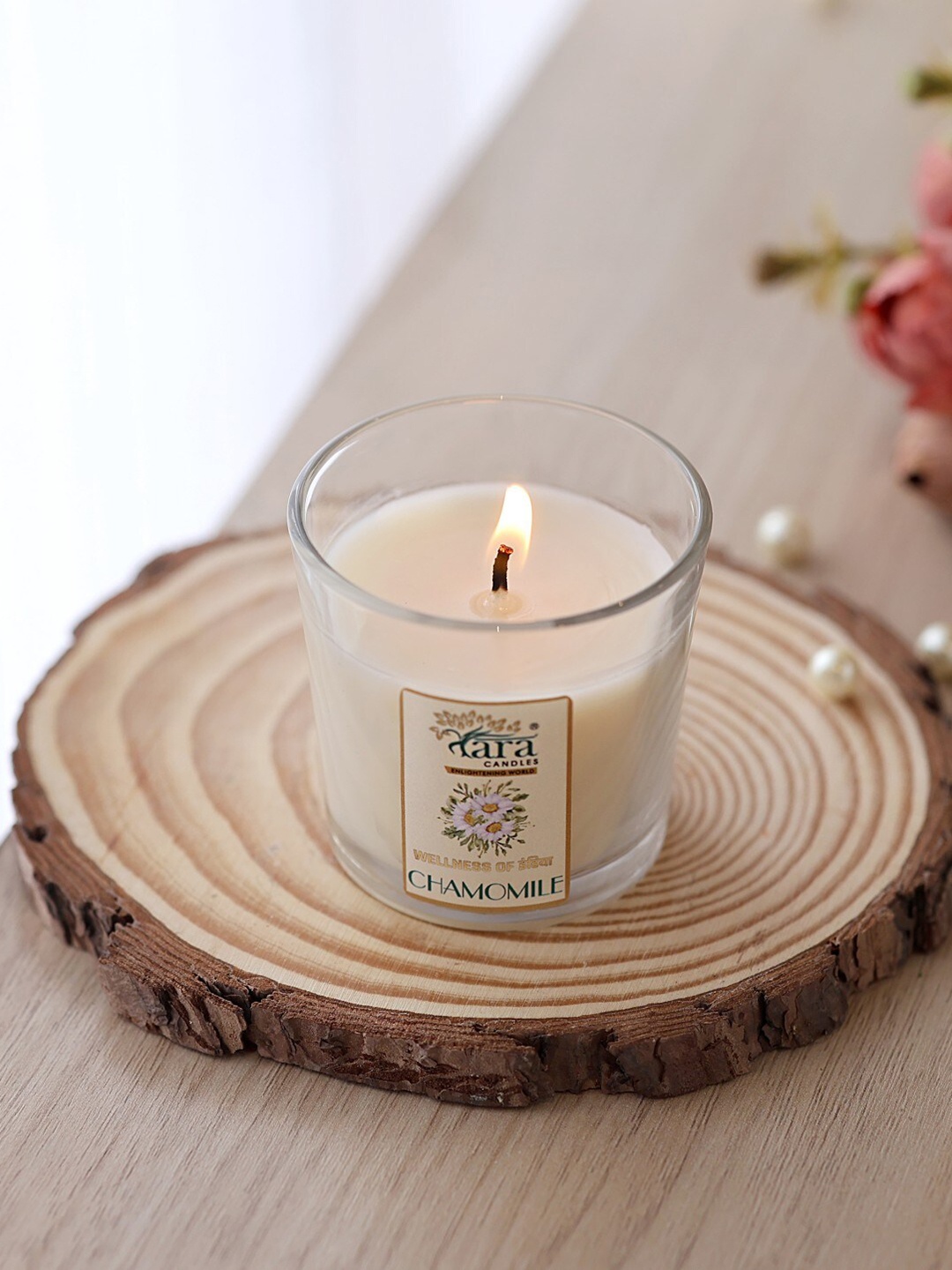 

Tara Enlightening World Chamomile Votive Scented Candle, Off white