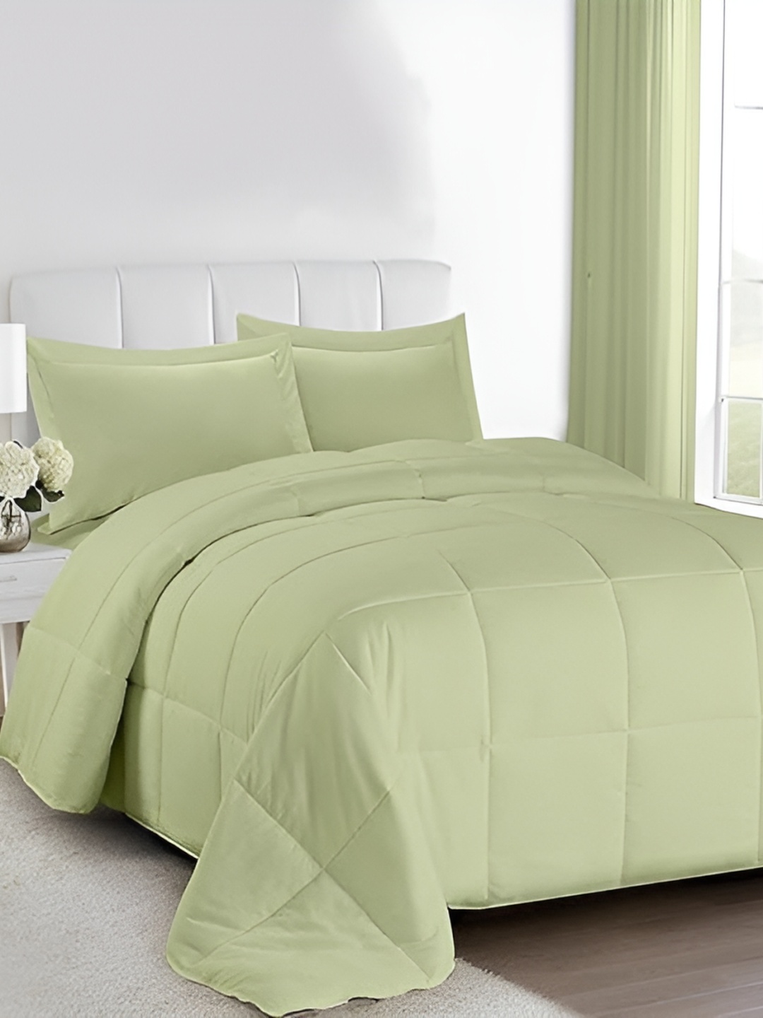 

LINENOVATION Green Mild Winter 150 GSM Double Bed Comforter