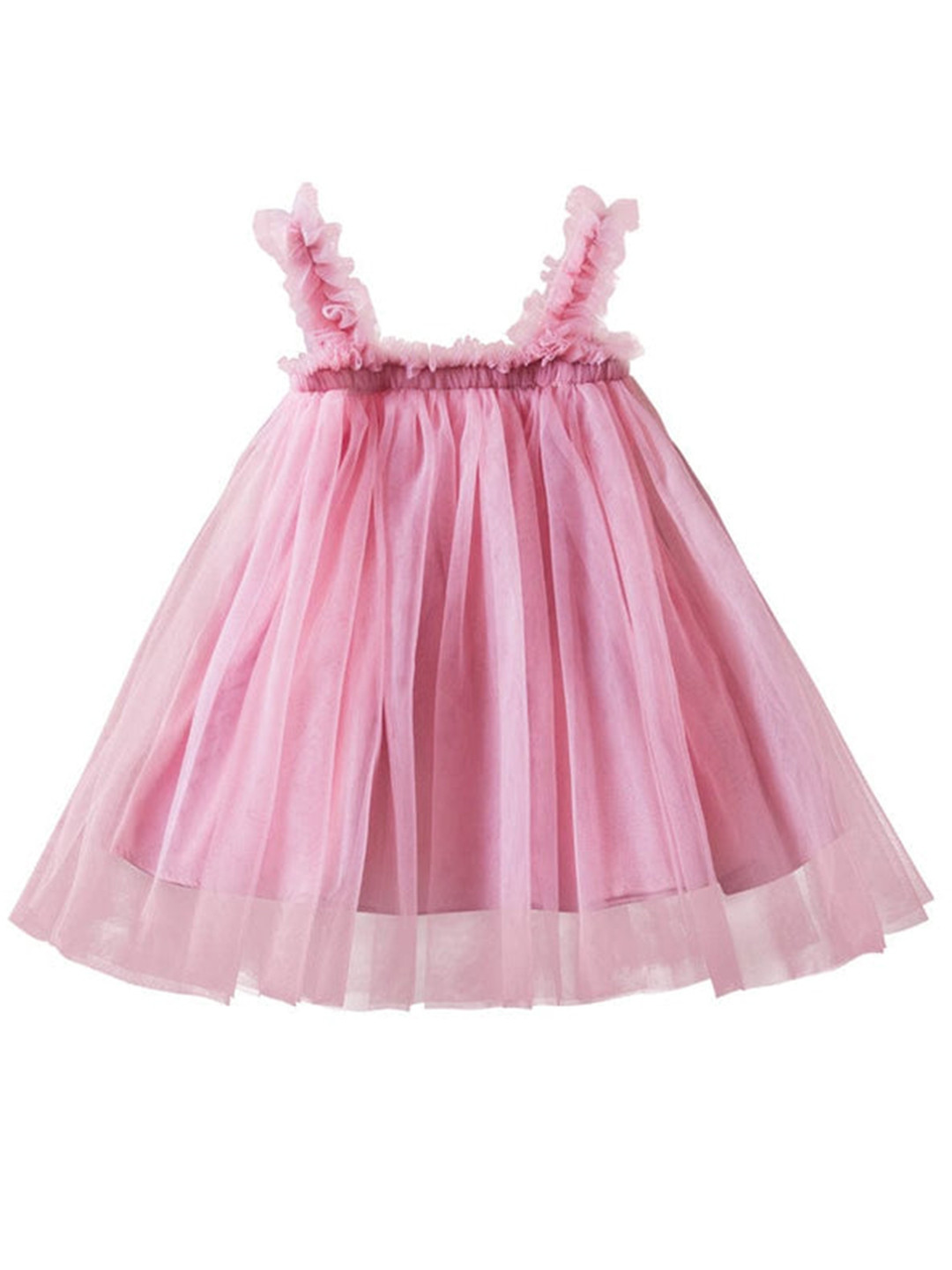 

INCLUD Pink Net A-Line Sleeveless Dress