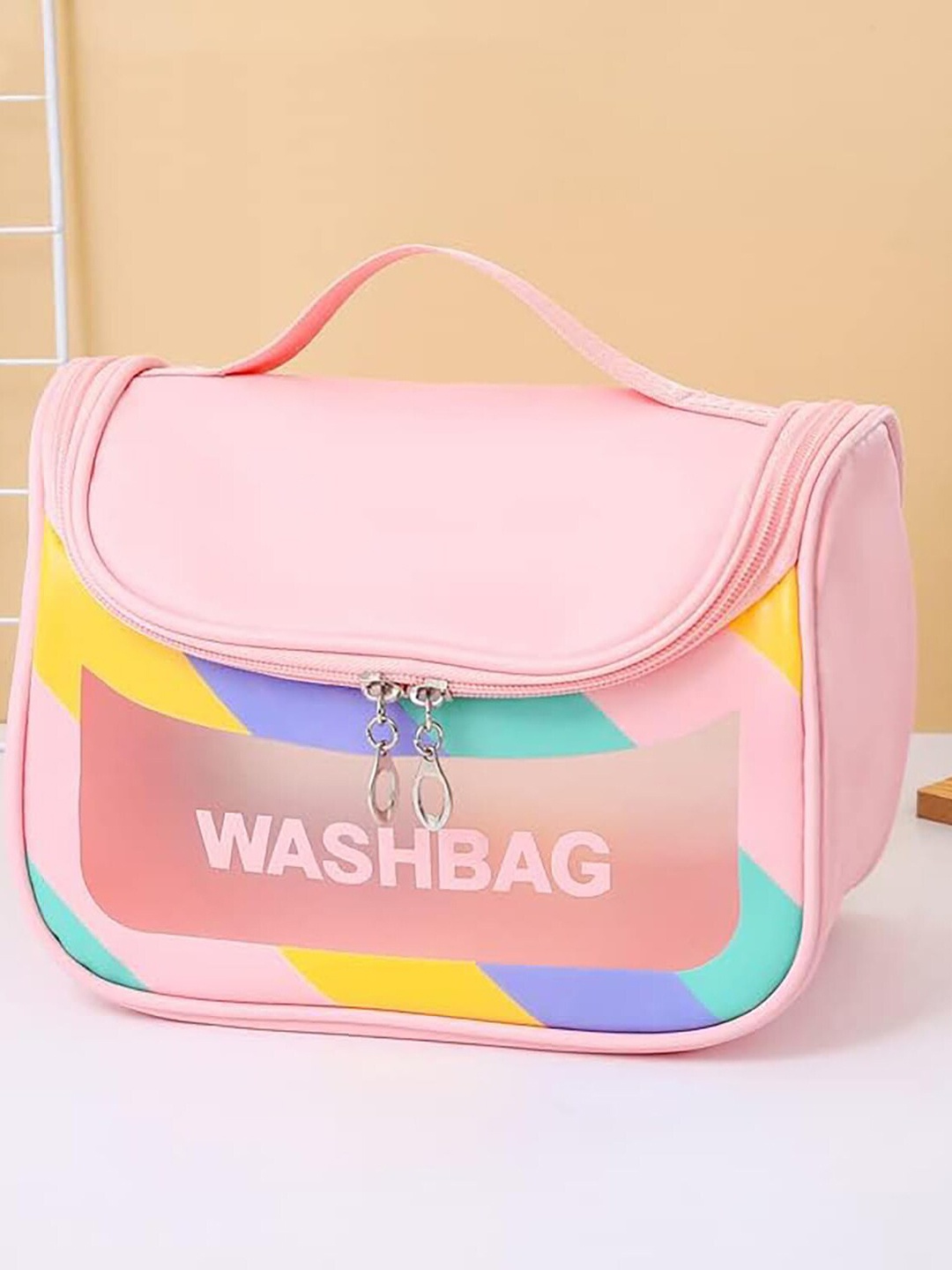 

HOUSE OF QUIRK Waterproof Cosmetic Pouch, Pink