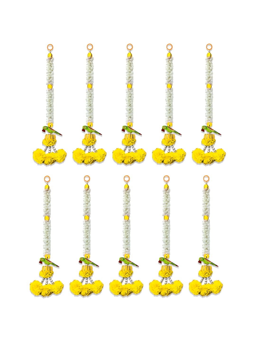 

iHandikart 10-Pcs Yellow Hanging Jasmine Artificial Flower