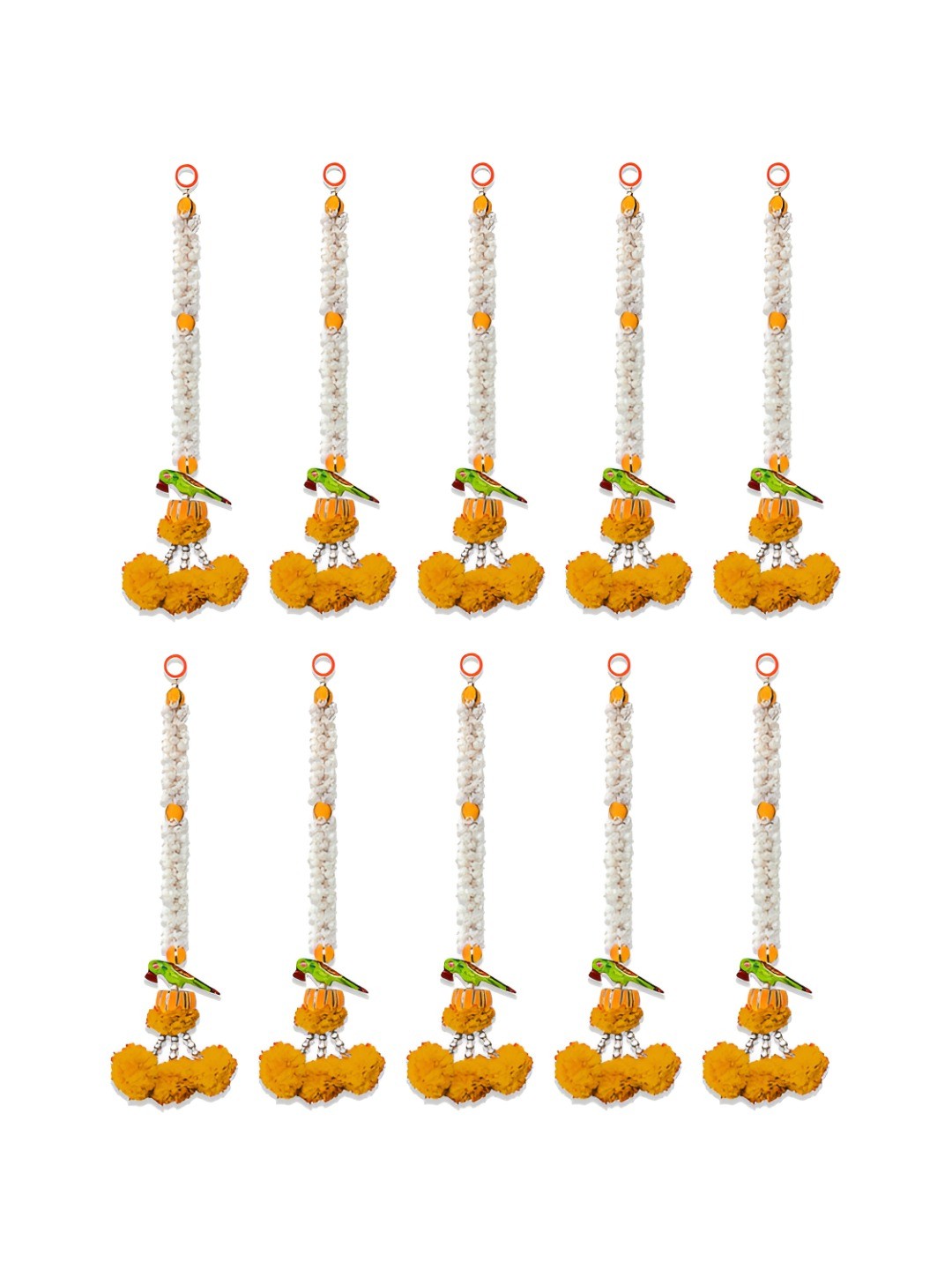 

iHandikart Orange Coloured 10 Pieces Hanging Artificial Flower