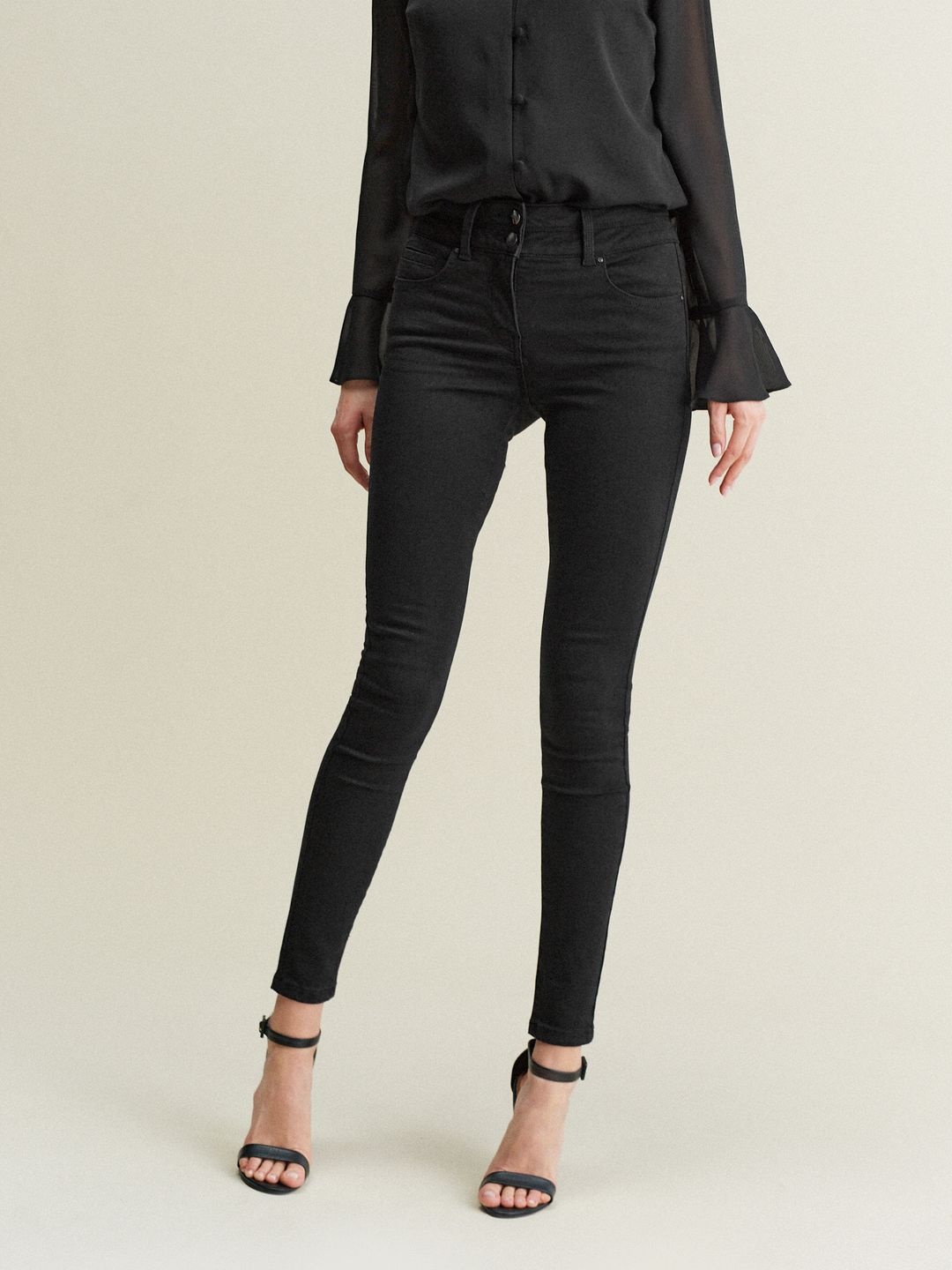 

NEXT Women Skinny Fit Stretchable Jeans, Black