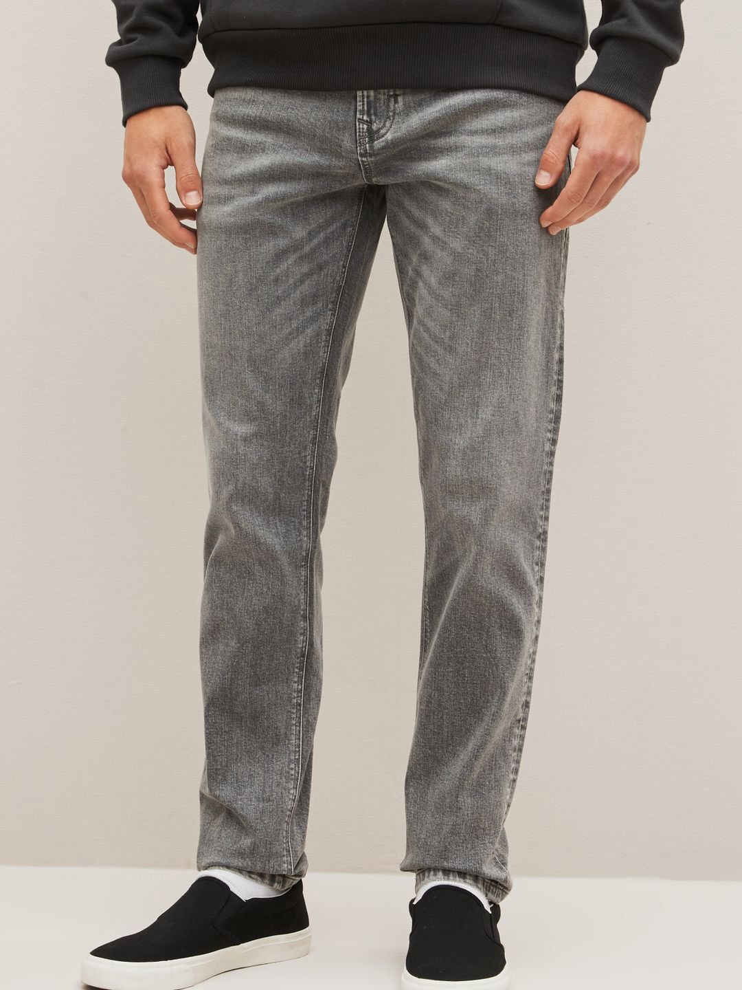 

NEXT Men Slim Fit Heavy Fade Stretchable Jeans, Grey