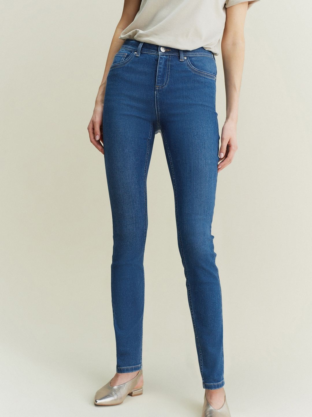 

NEXT Women Skinny Fit Stretchable Jeans, Blue