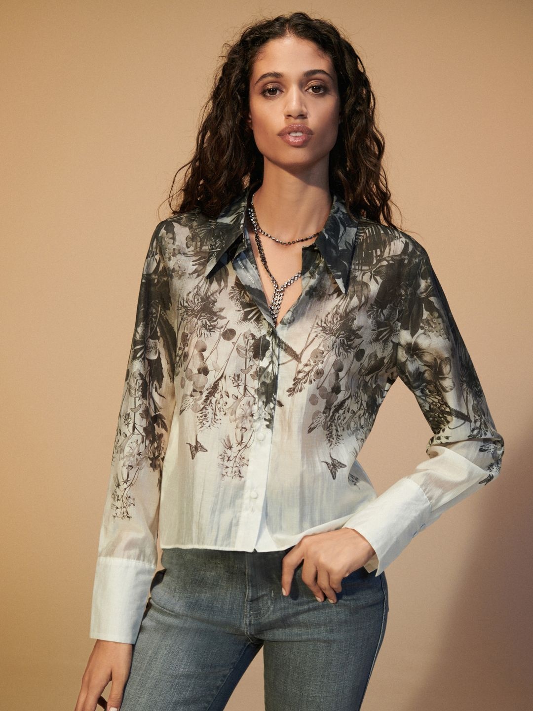 

NEXT Women Floral Printed Casual Shirt, Black