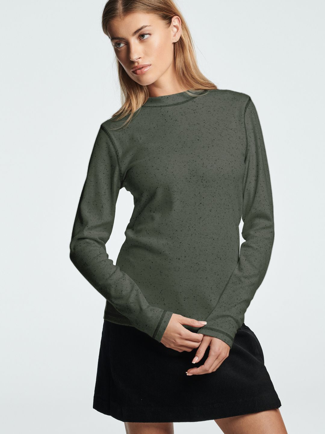 

NEXT Women Self Design T-shirt, Olive