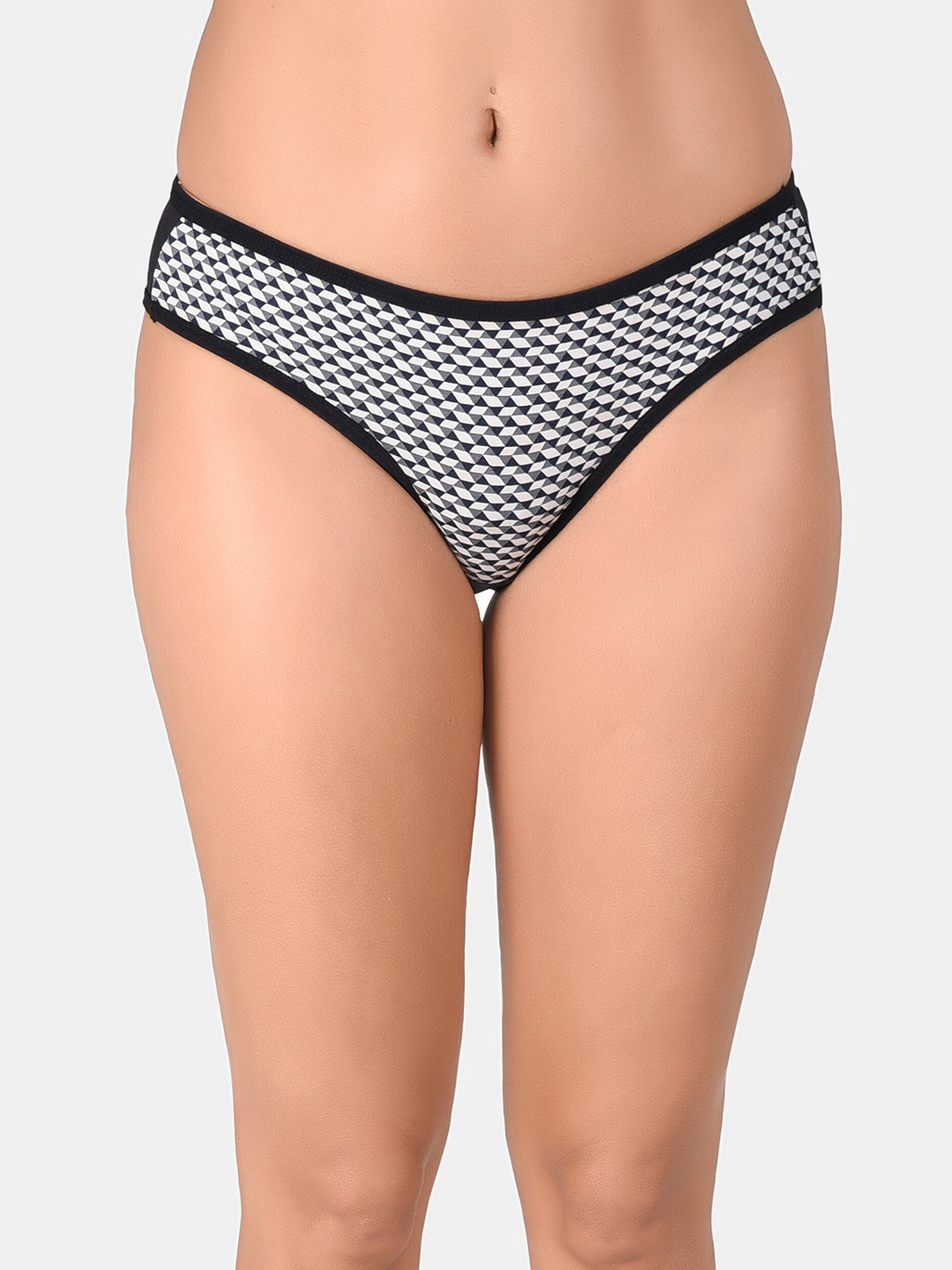 

Innocence Geometric Printed Low-Rise Bikini Briefs, Black