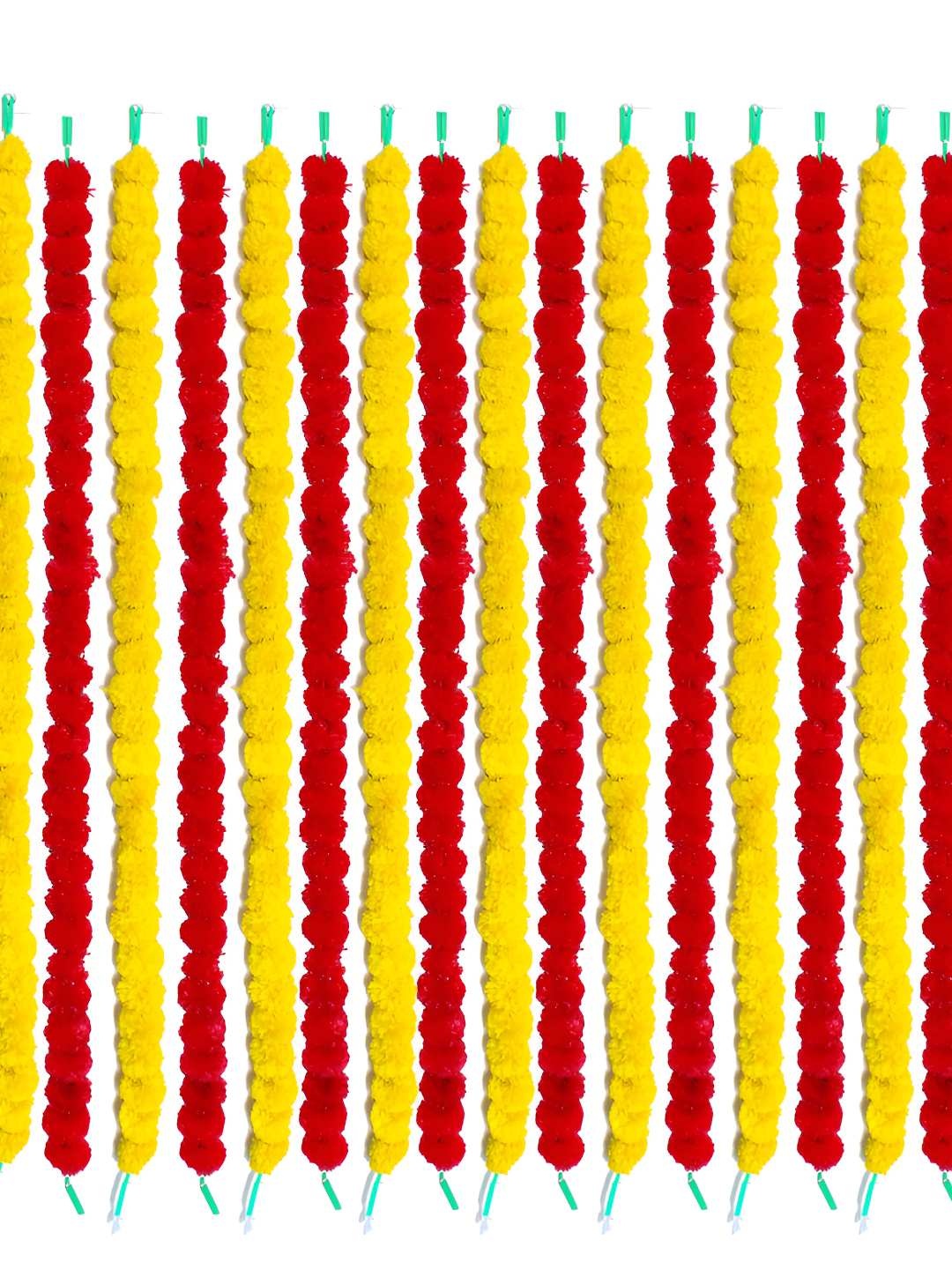

iHandikart Red & Yellow 20 Pieces Hanging Marigold Artificial Flowers