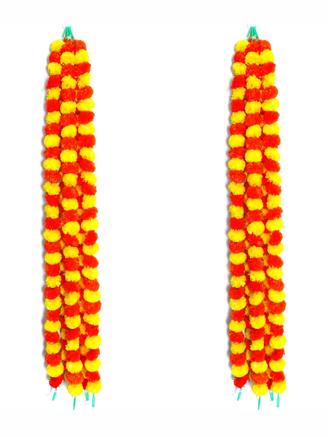 

iHandikart Yellow & Orange 10 Pieces Hanging Marigold Artificial Flower