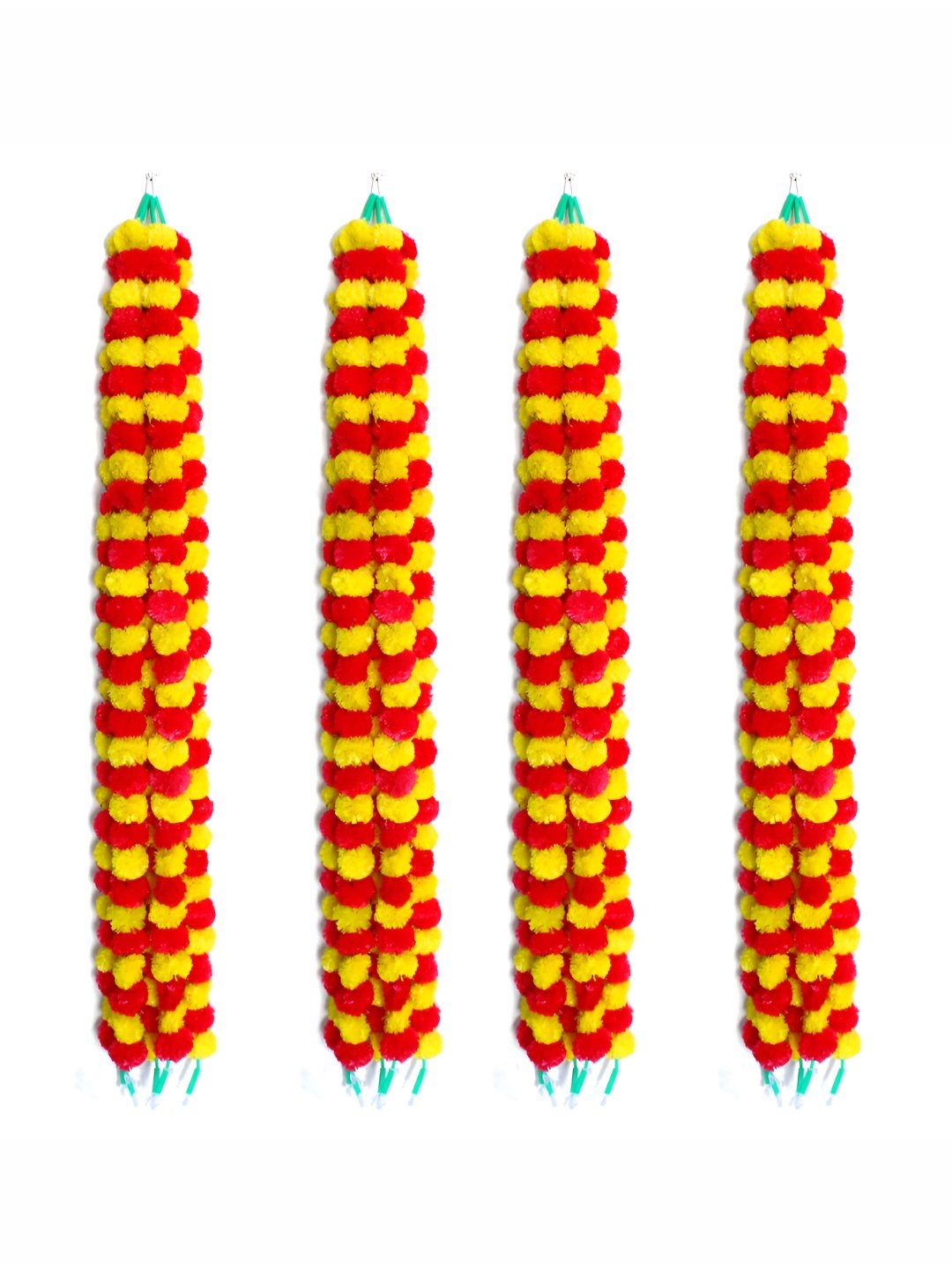 

iHandikart Yellow & Red 20 Pieces Hanging Marigold Artificial Flower