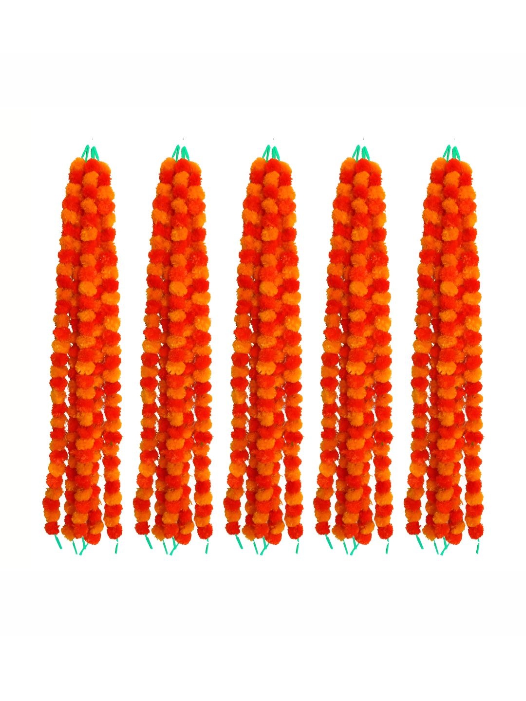 

iHandikart Orange 25 Pieces Hanging Marigold Fluffy Garland Artificial Flower