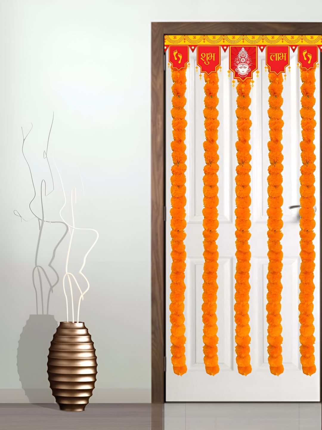 

iHandikart Orange 25 Pieces Hanging Marigold Artificial Flower