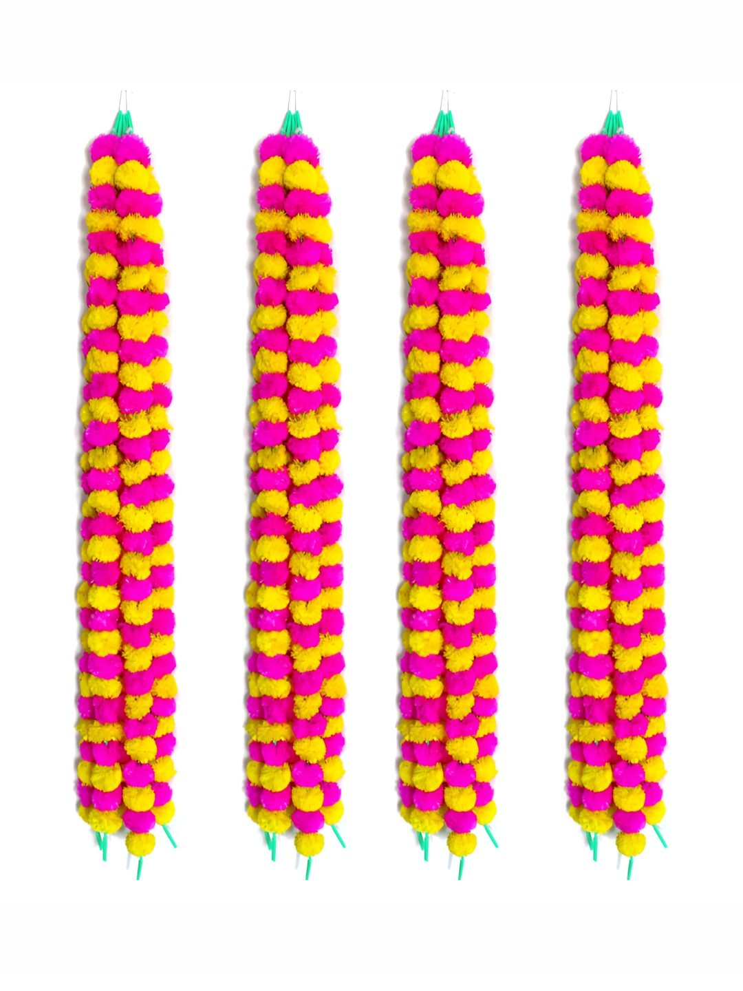 

iHandikart Yellow & Pink 20 Pieces Hanging Marigold Artificial Flowers