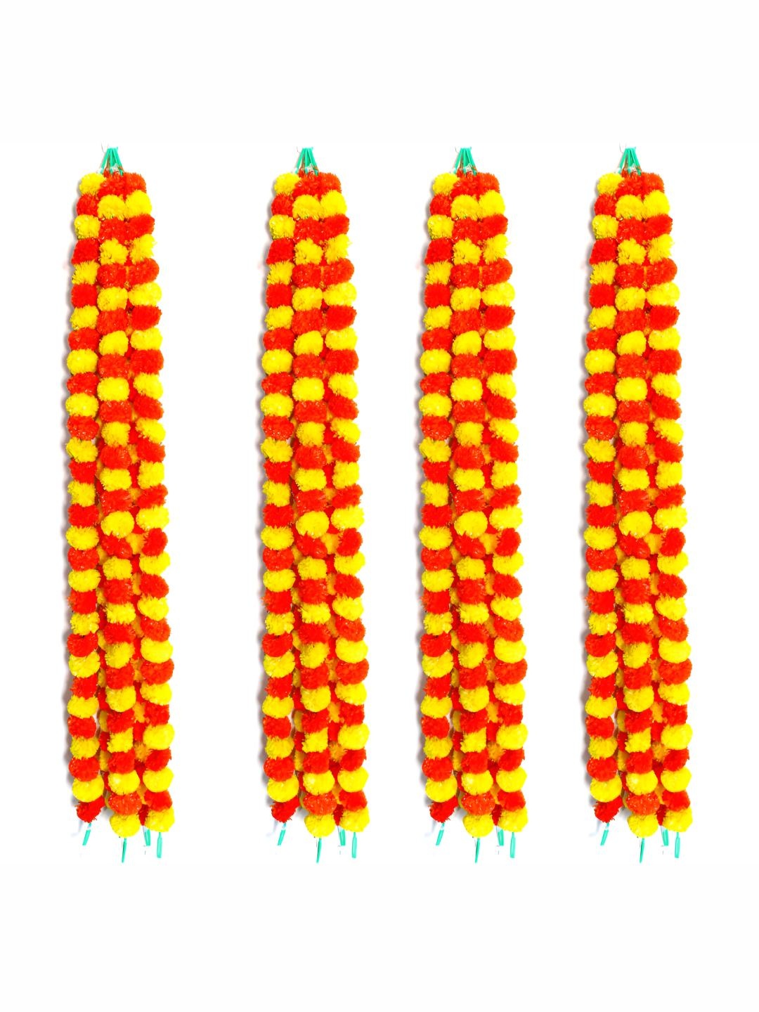 

iHandikart Yellow & Orange 20 Pieces Hanging Marigold Artificial Flowers