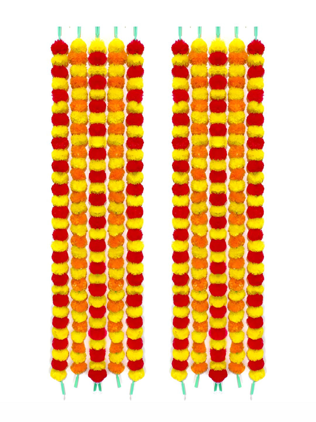 

iHandikart Orange Coloured 10 Pieces Hanging Marigold Artificial Flower
