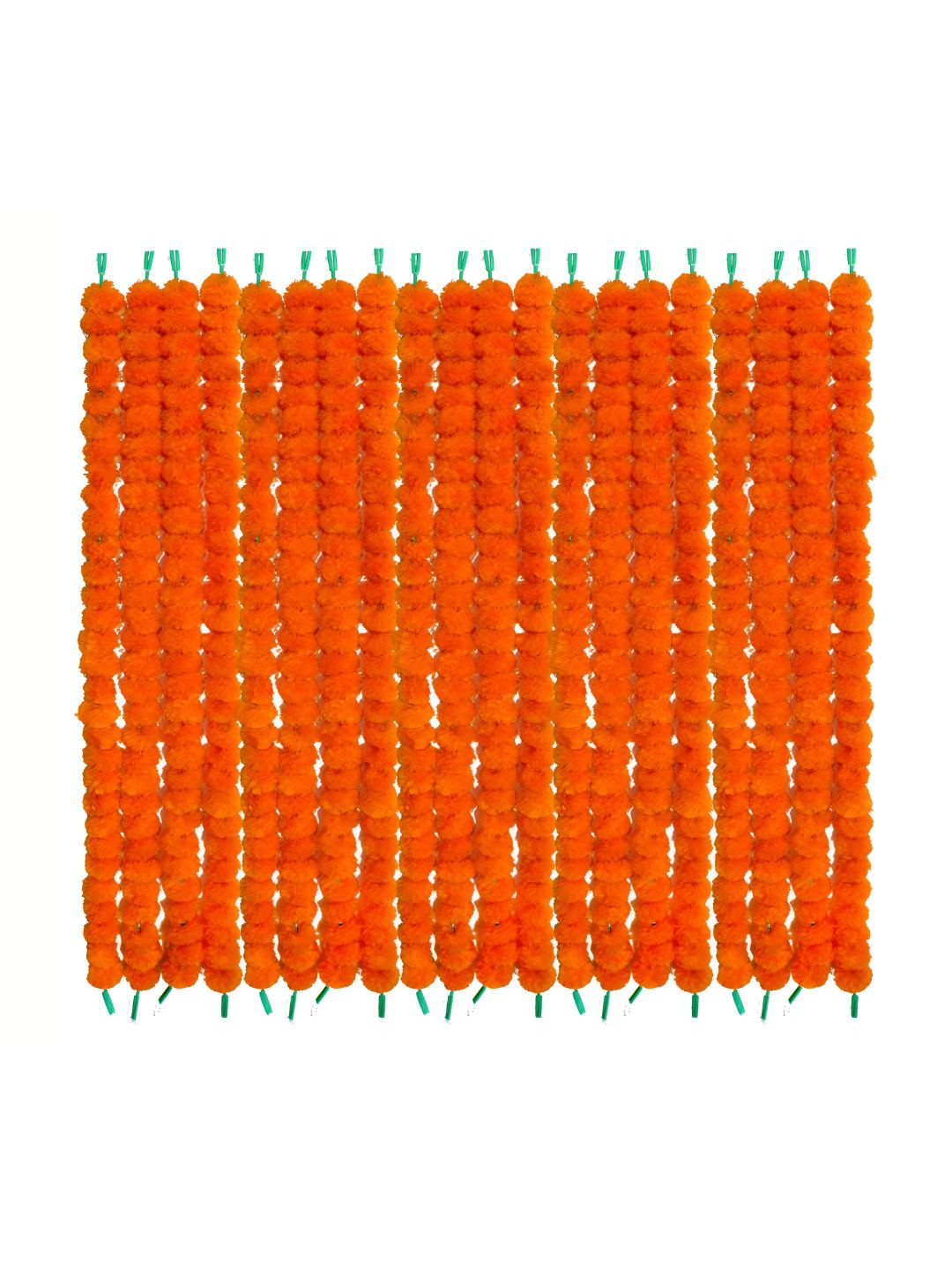 

iHandikart Orange & Green 20-Pcs Hanging Marigold Artificial Flower