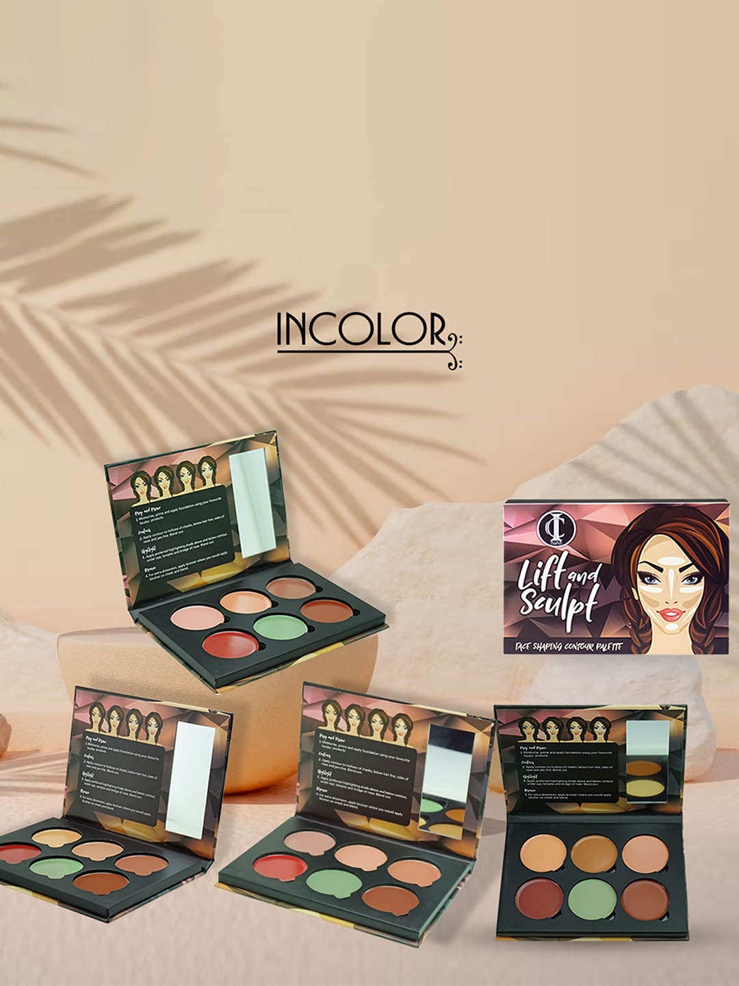 

INCOLOR Lift & Sculpt Face Shaping Contour Palette - 8g - 04, Multi