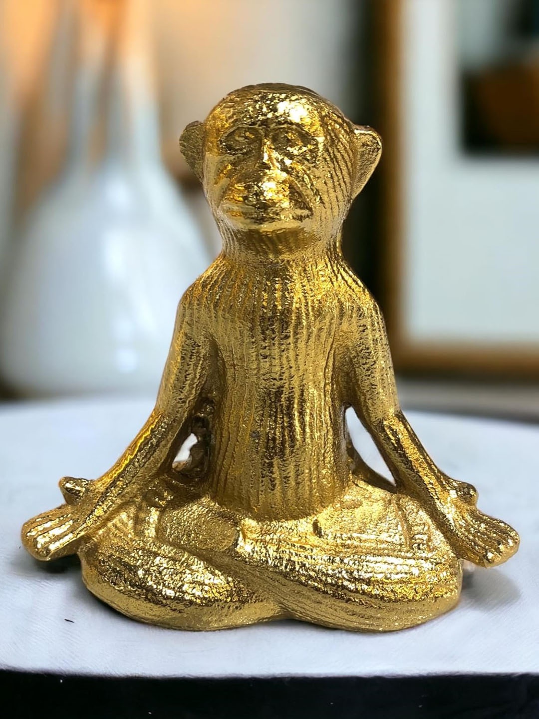 

The Artage Gold Toned Meditation Monkey Showpiece
