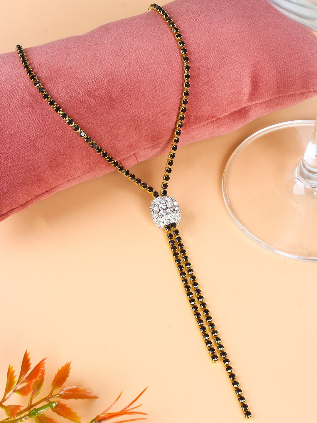 

Stylecast X KPOP Gold Plated Stone Studded & Beaded Necklace