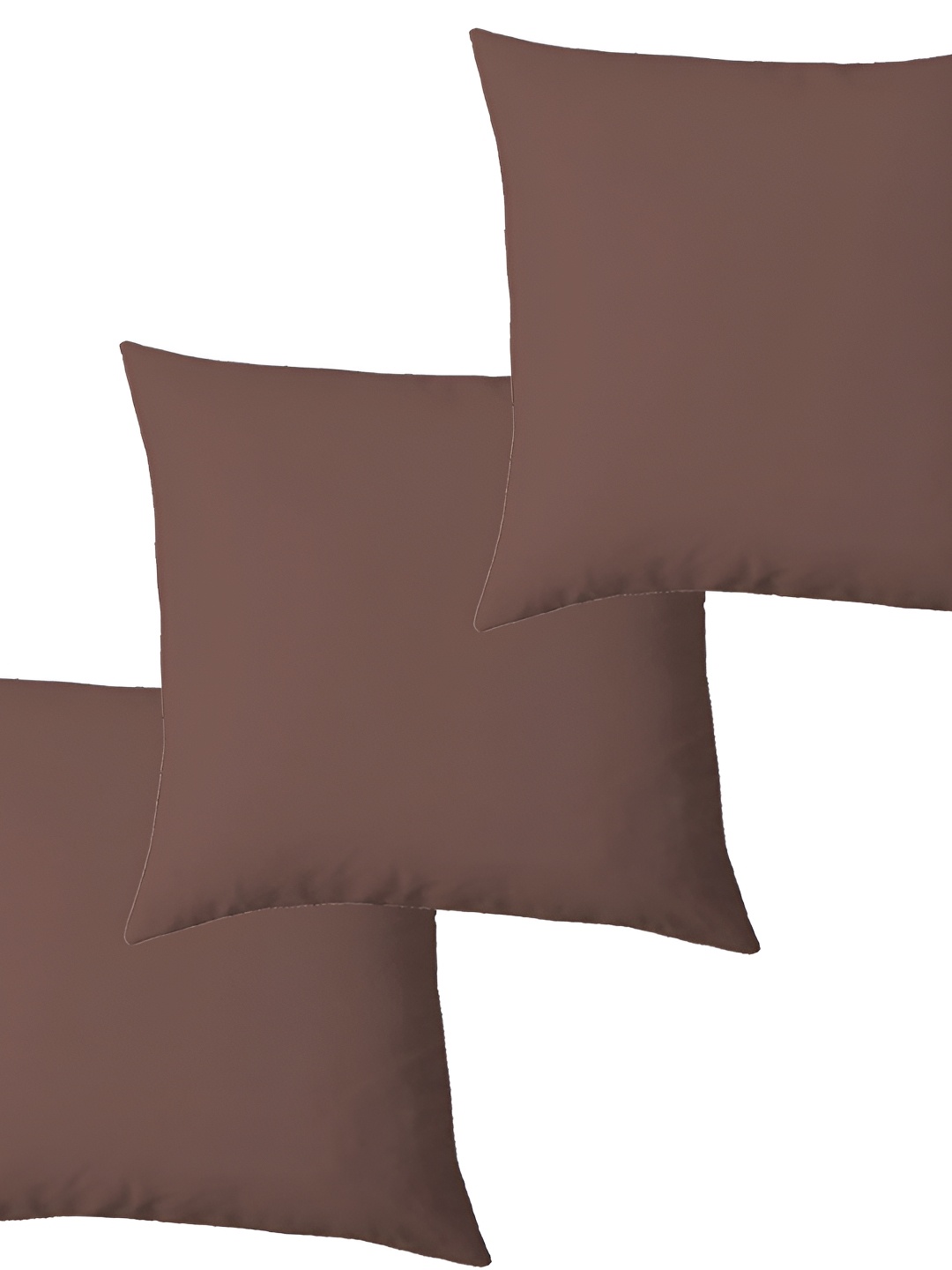

LINENOVATION Brown 3 Pieces Square Filled Cushions