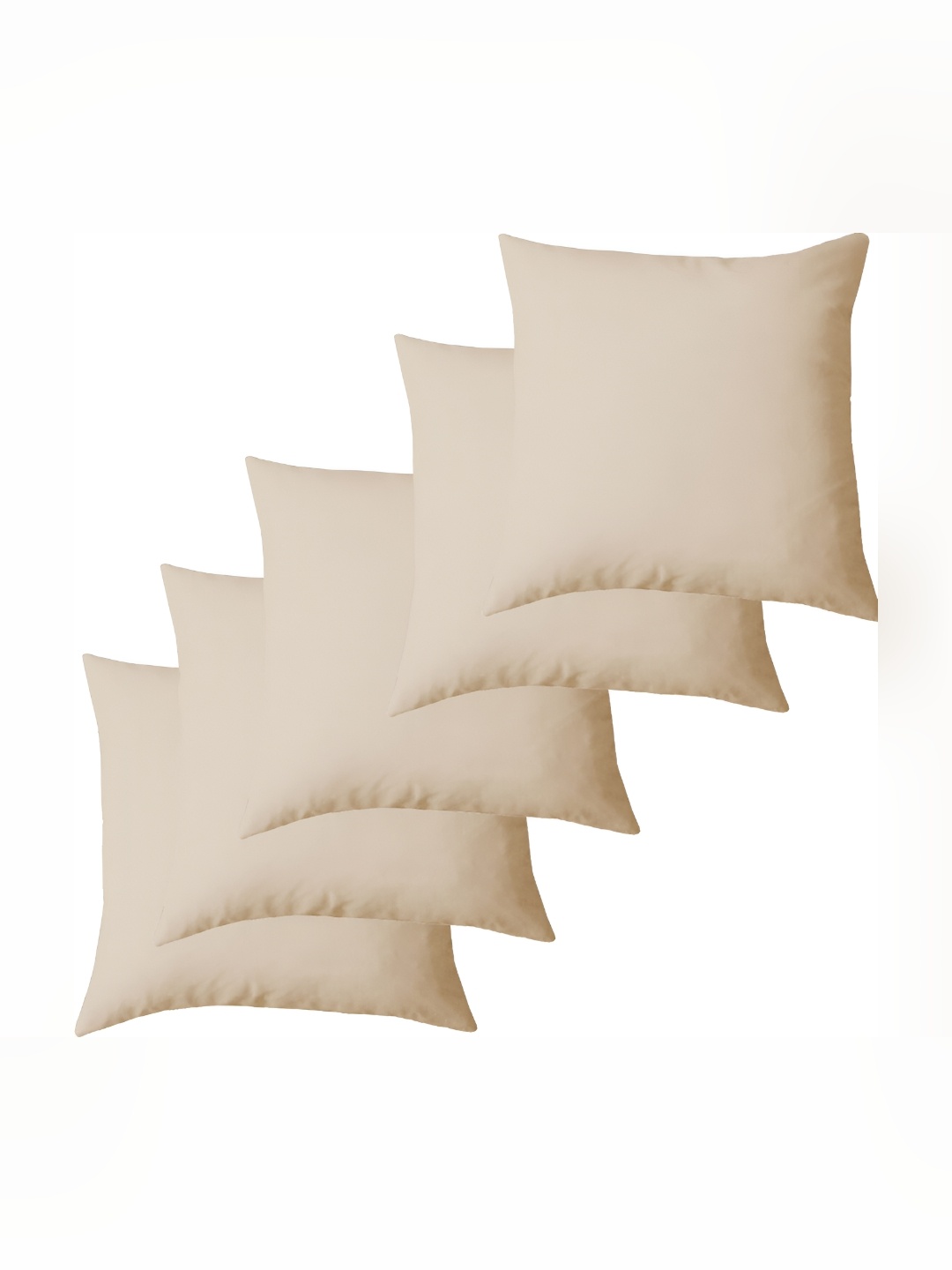 

LINENOVATION Beige 5 Pieces Square Microfibre Filled Cushions