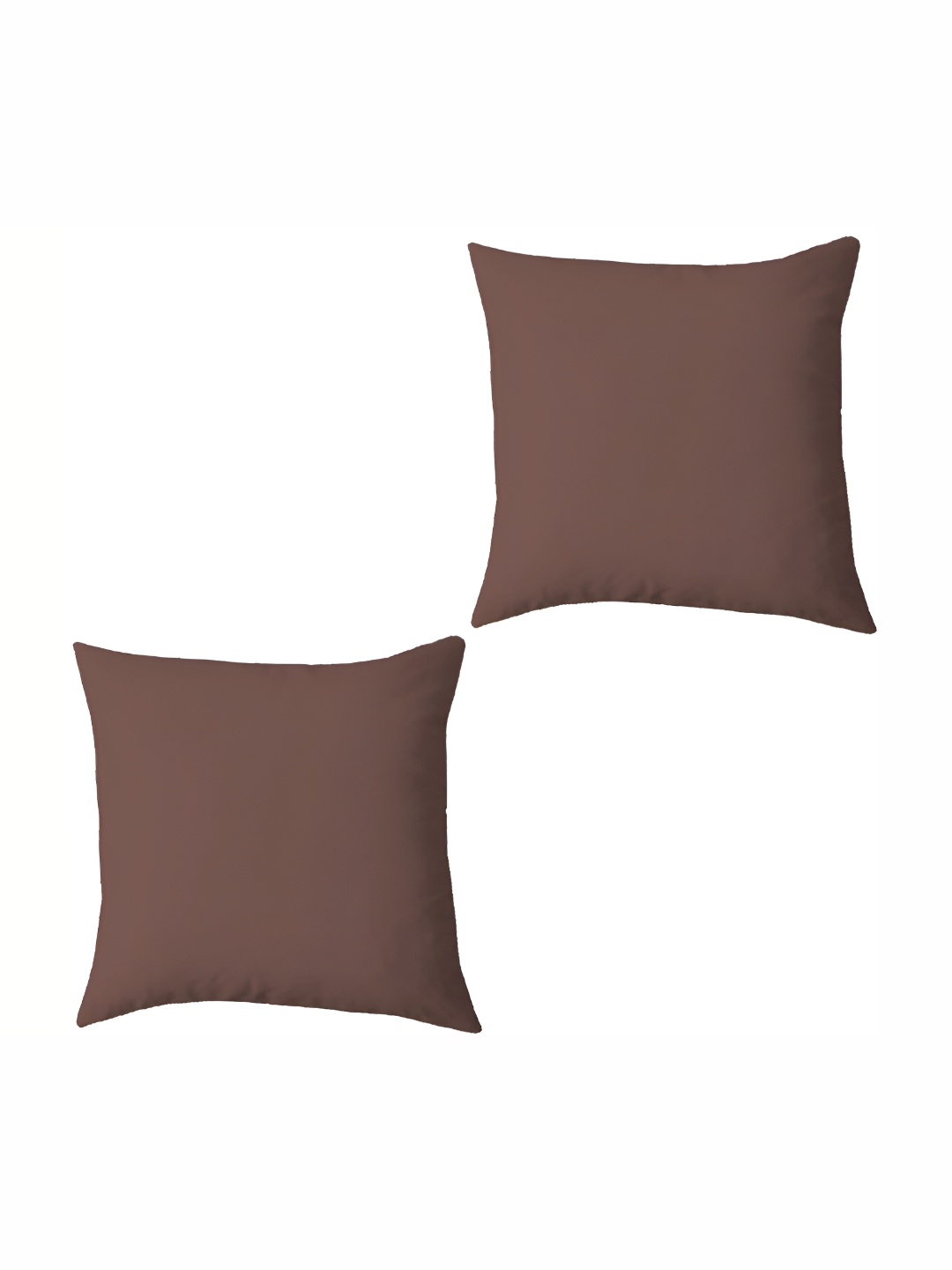 

LINENOVATION Brown 2 Pieces Square Microfibre Filled Cushions