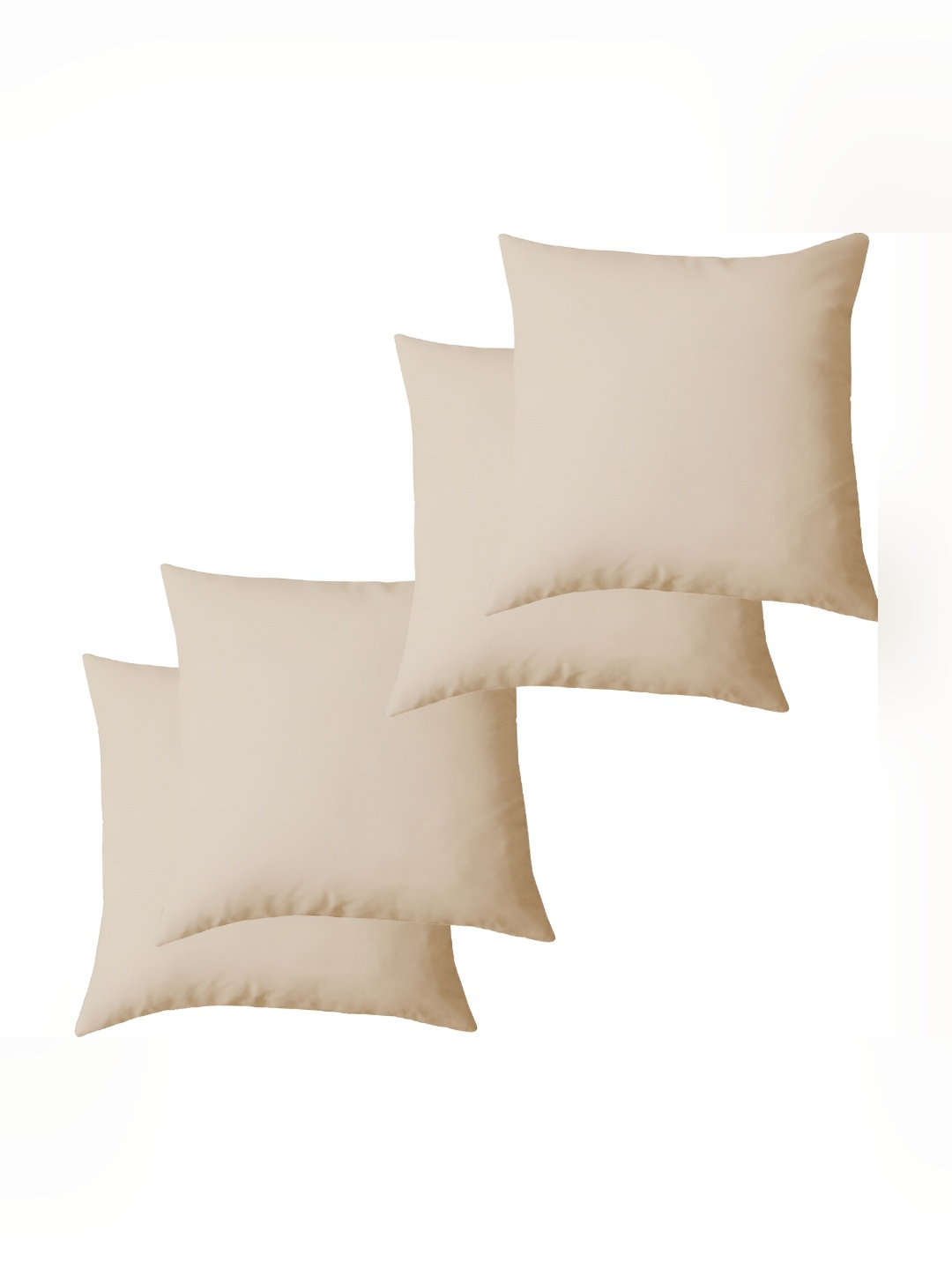

LINENOVATION Beige 4 Pieces Microfibre Filled Cushions