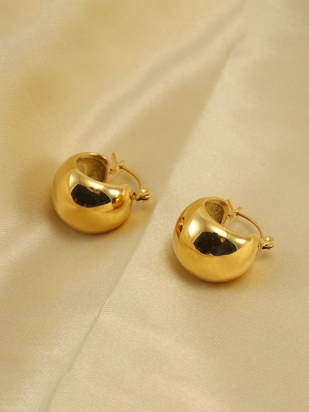 

MYKI Stainless Steel Gold-Plated Hoop Earrings