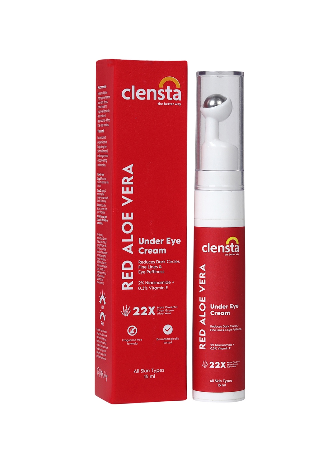 

Clensta Red Aloe Vera Under Eye Cream With Niacinamide For Dark Circles - 15g