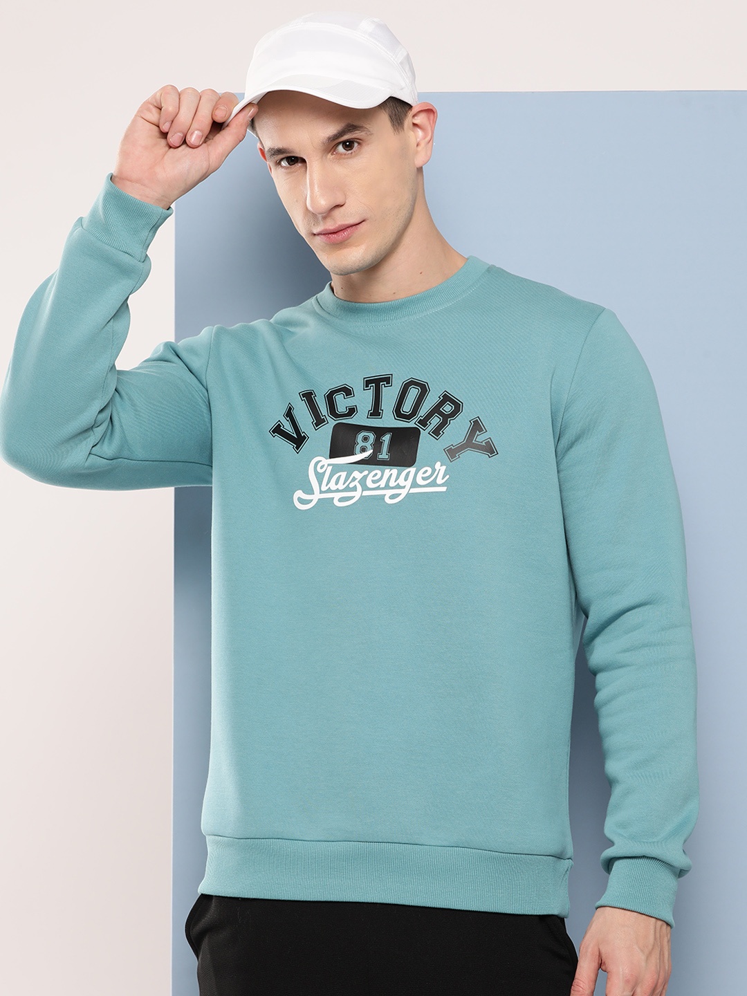 

Slazenger Men Typography Printed Fleece Sweatshirt, Blue