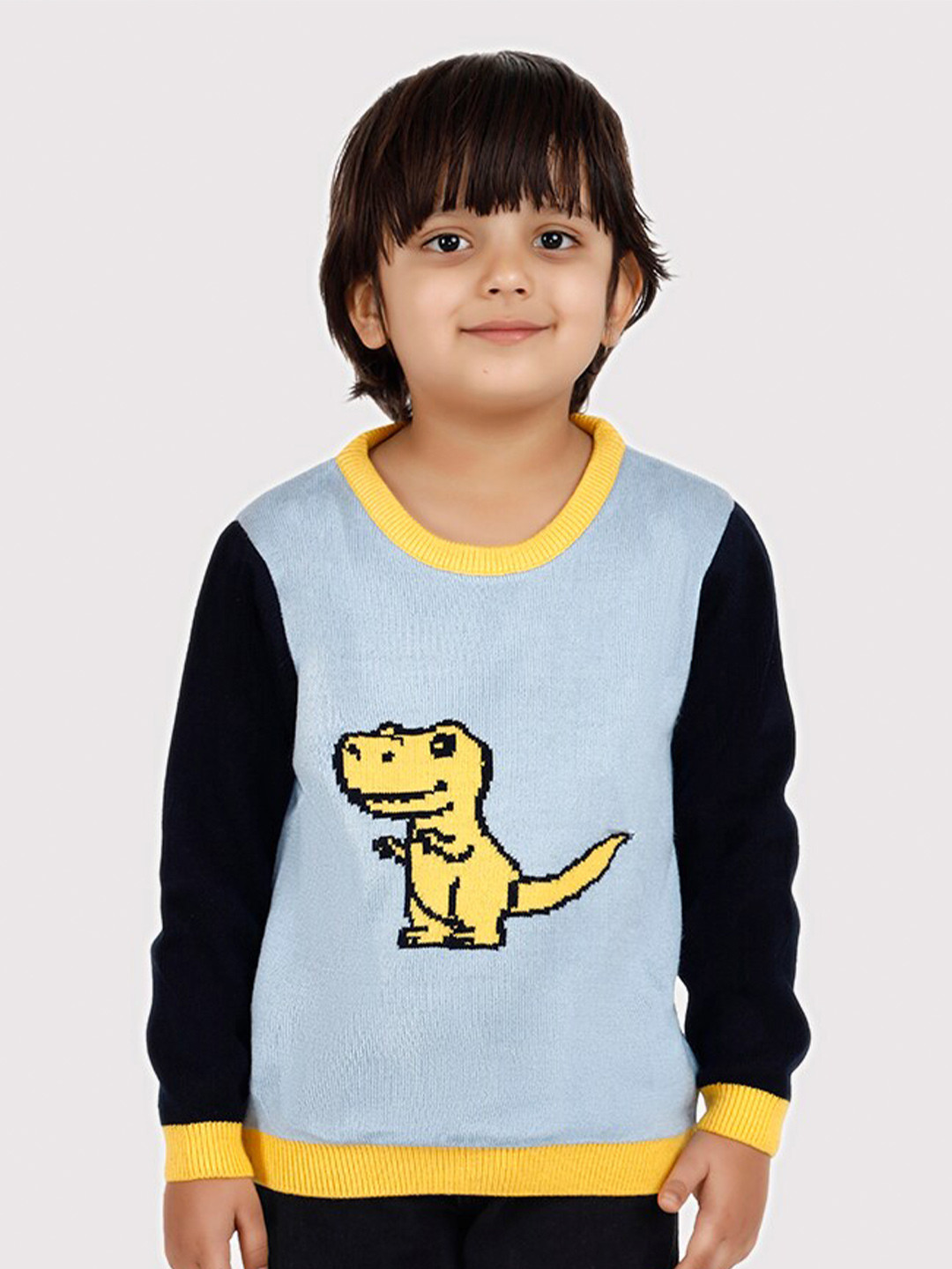 

JoE Hazel Boys Graphic Printed Long Sleeves Acrylic Pullover Sweater, Blue