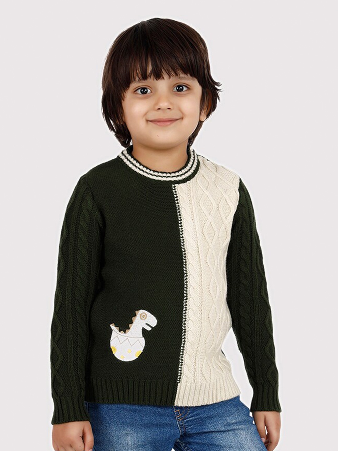 

JoE Hazel Boys Cable Knit Pullover Acrylic Sweater, Brown